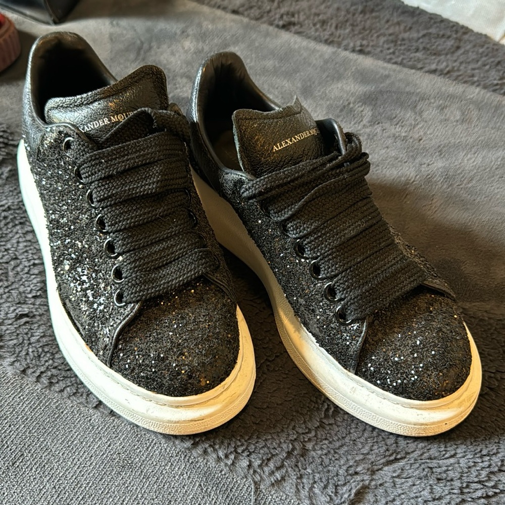 Authentic Alexander Mqueen Crystal Sneakers Glitter